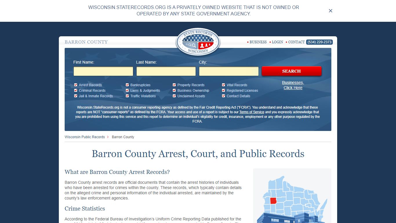 Barron County Arrest, Court, and Public Records