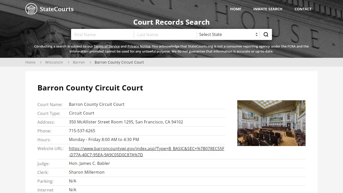 Barron County Circuit Court, Barron County, WI - StateCourts